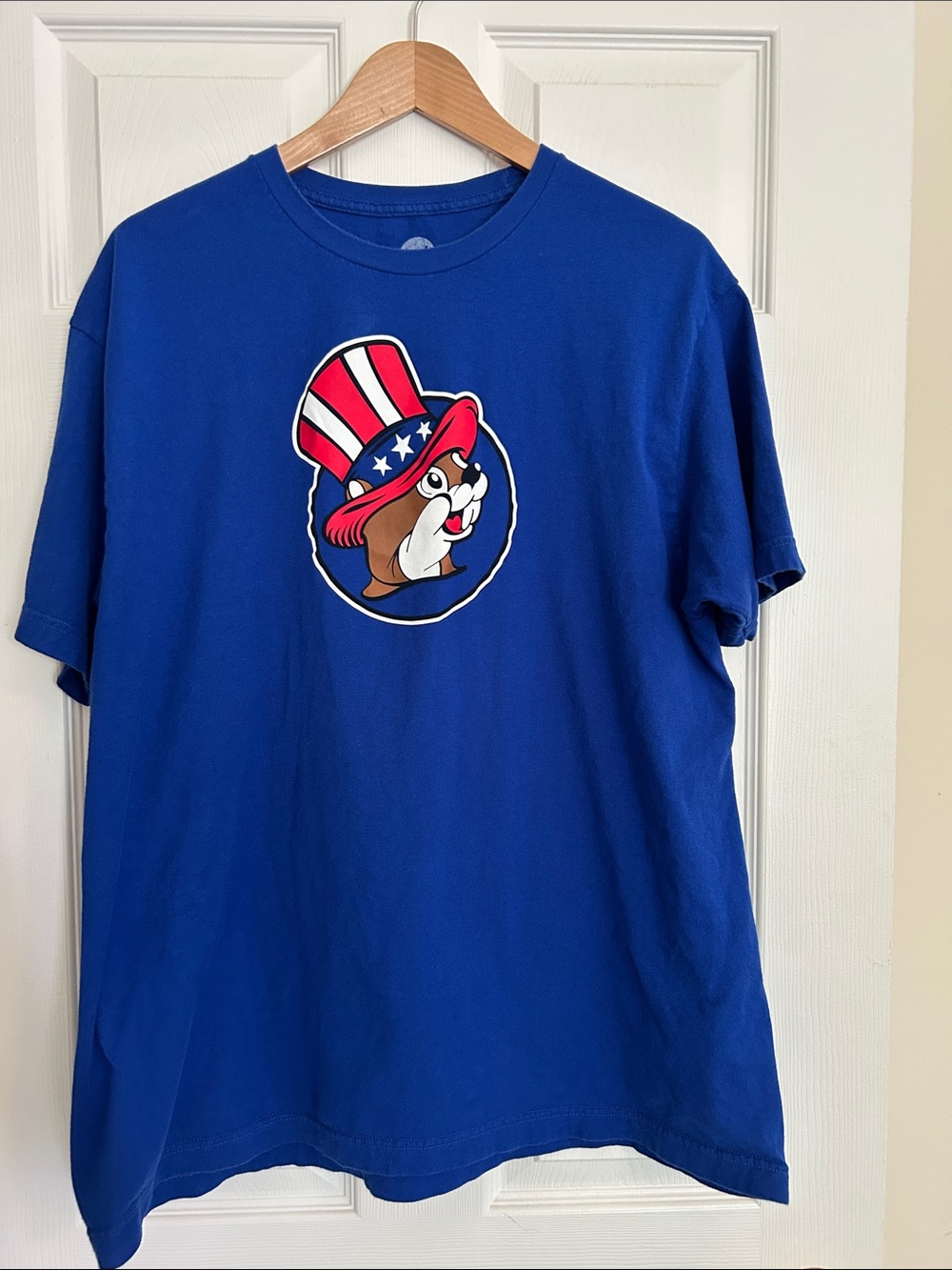 Men's Royal Blue Short-Sleeve Tee with Patriotic Chipmunk Graphic